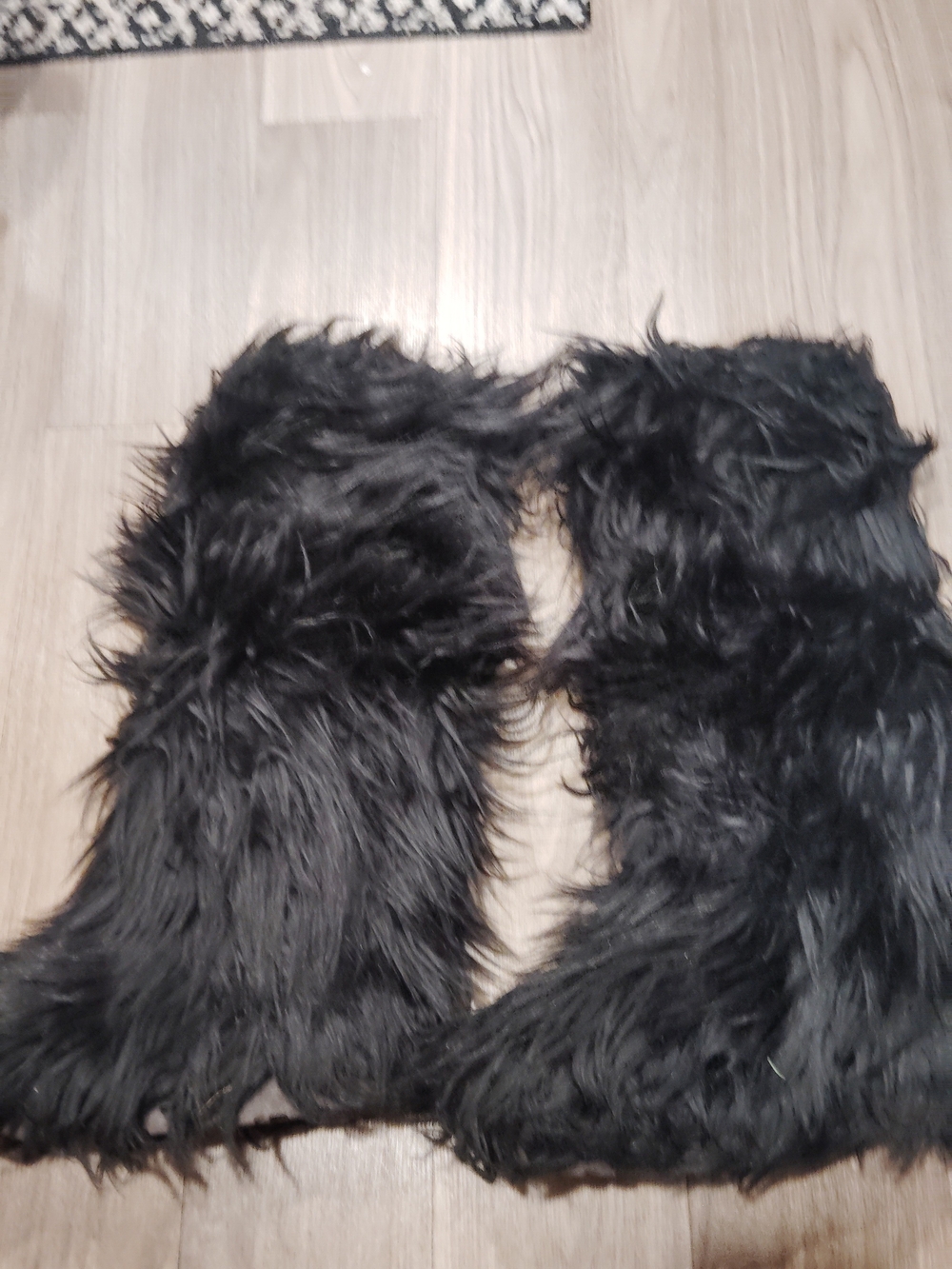 Black Faux Fur Leg Boots